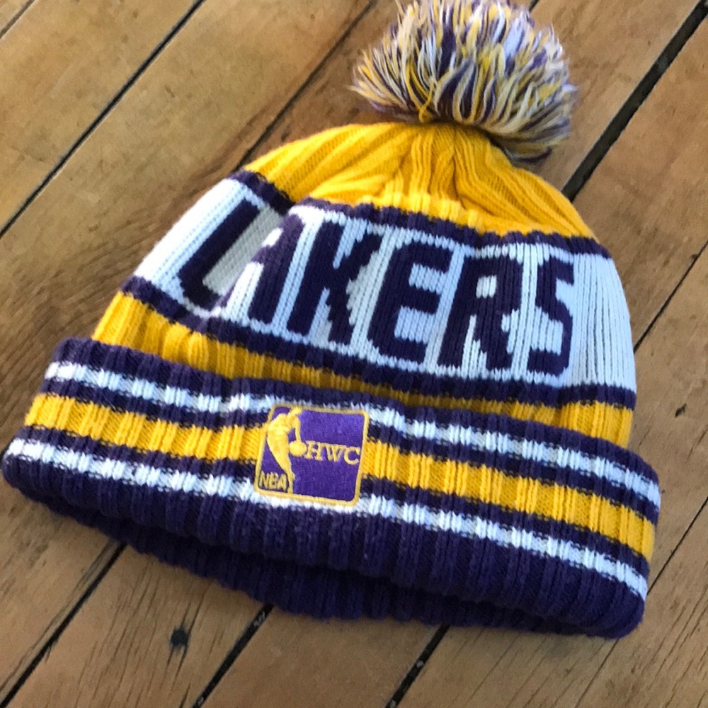 New Era Ribbed Knit Beanie with Pom - Yellow,‎ Purple, White - Picture 3 of 3
